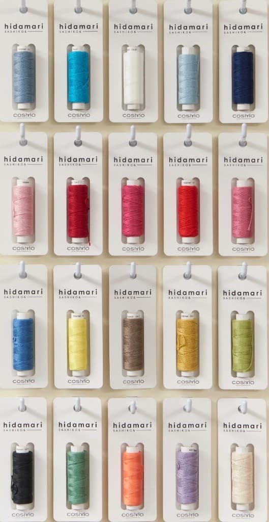Retail display of hidamari solid colors 1–20