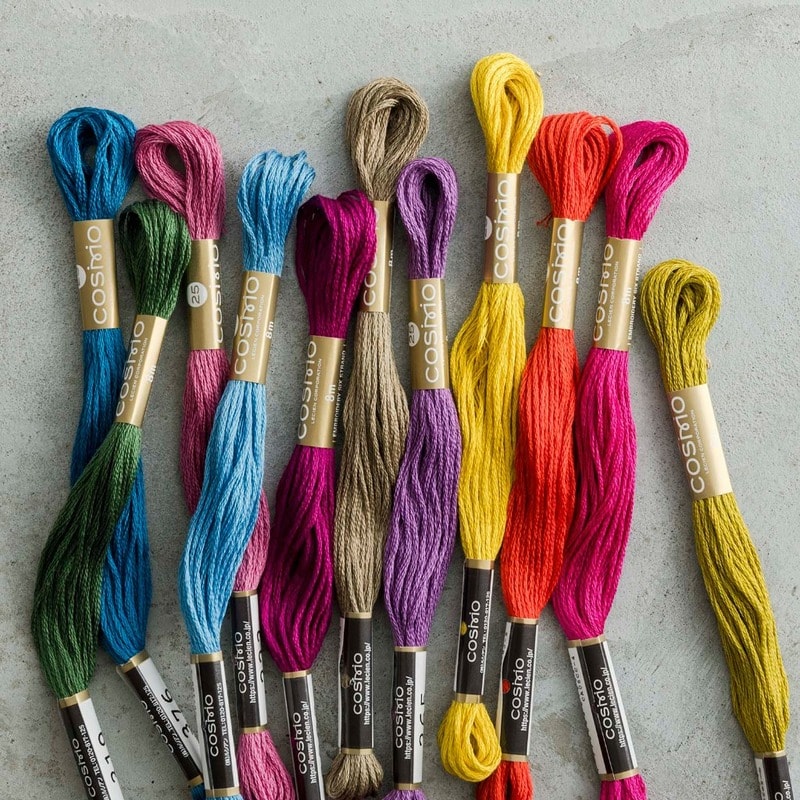 Colorful COSMO six-strand embroidery floss skeins