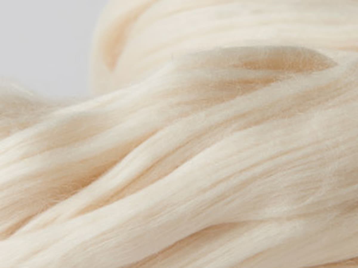 Close-up of extra-long staple cotton fibers
